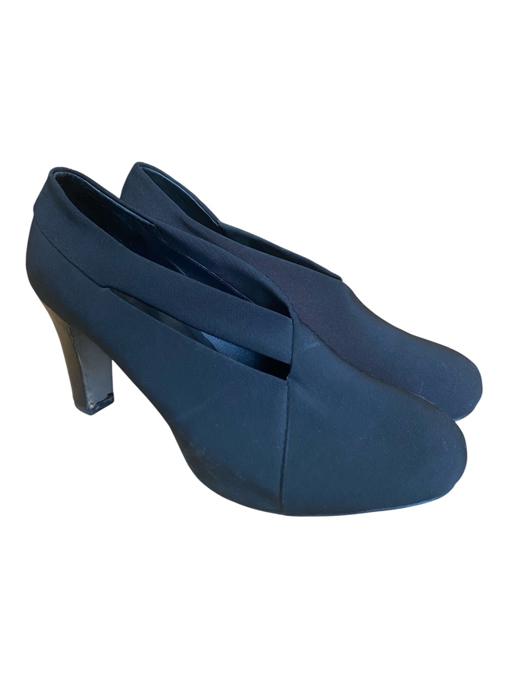Eileen Fisher Womens Black Stretch Slip On Round Toe Cone Heel Pumps